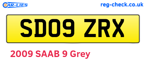 SD09ZRX are the vehicle registration plates.
