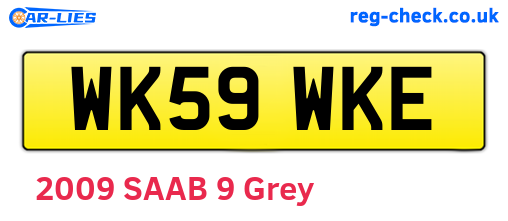 WK59WKE are the vehicle registration plates.
