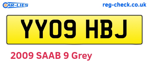 YY09HBJ are the vehicle registration plates.