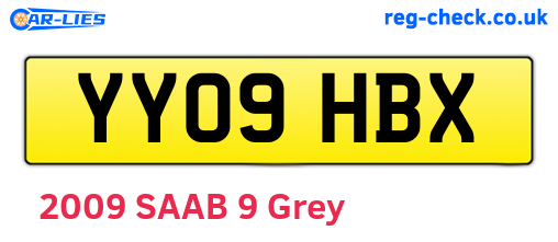 YY09HBX are the vehicle registration plates.