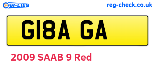 G18AGA are the vehicle registration plates.