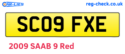 SC09FXE are the vehicle registration plates.