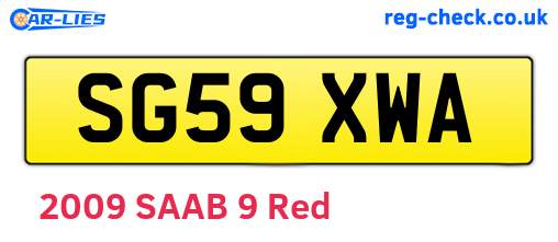 SG59XWA are the vehicle registration plates.