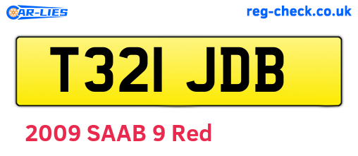 T321JDB are the vehicle registration plates.
