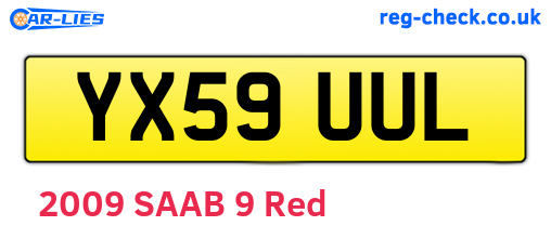 YX59UUL are the vehicle registration plates.