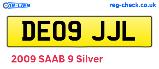 DE09JJL are the vehicle registration plates.