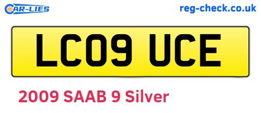 LC09UCE are the vehicle registration plates.