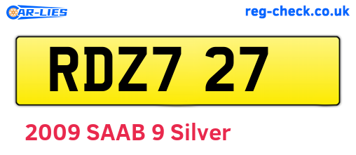 RDZ727 are the vehicle registration plates.
