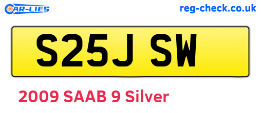 S25JSW are the vehicle registration plates.