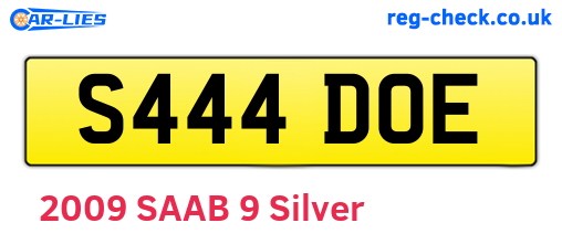 S444DOE are the vehicle registration plates.