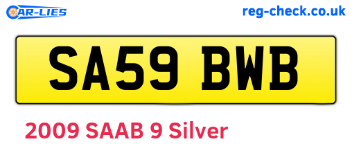 SA59BWB are the vehicle registration plates.