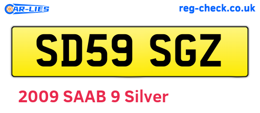 SD59SGZ are the vehicle registration plates.