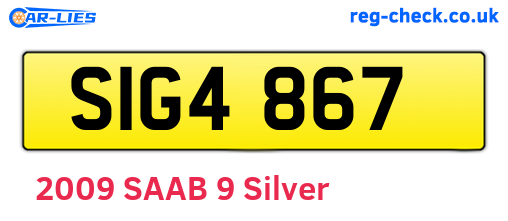 SIG4867 are the vehicle registration plates.