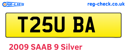 T25UBA are the vehicle registration plates.