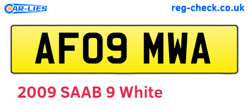 AF09MWA are the vehicle registration plates.