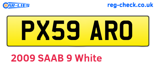 PX59ARO are the vehicle registration plates.
