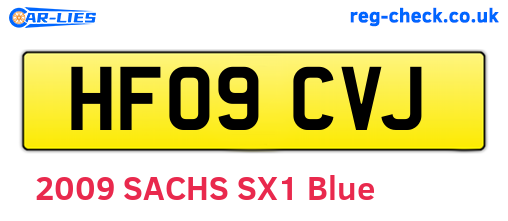 HF09CVJ are the vehicle registration plates.