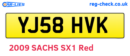 YJ58HVK are the vehicle registration plates.