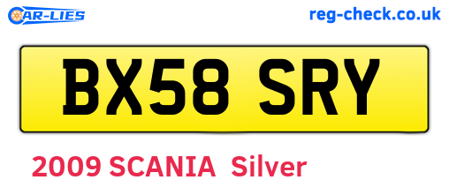 BX58SRY are the vehicle registration plates.