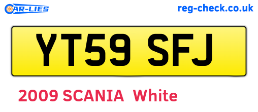 YT59SFJ are the vehicle registration plates.