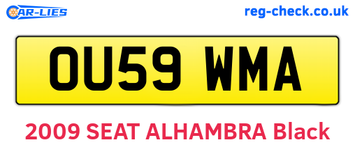 OU59WMA are the vehicle registration plates.