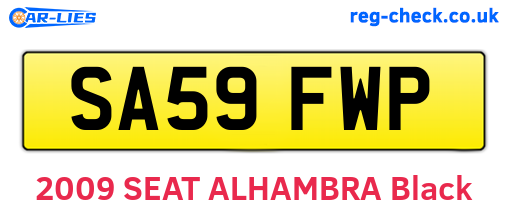 SA59FWP are the vehicle registration plates.