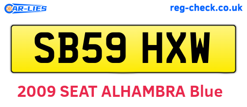 SB59HXW are the vehicle registration plates.