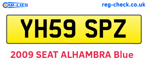 YH59SPZ are the vehicle registration plates.