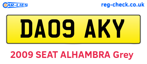 DA09AKY are the vehicle registration plates.