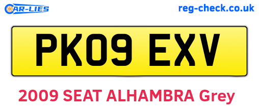 PK09EXV are the vehicle registration plates.