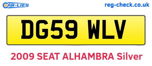 DG59WLV are the vehicle registration plates.