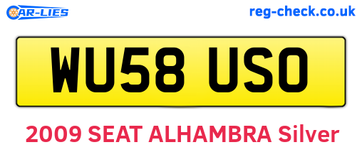 WU58USO are the vehicle registration plates.