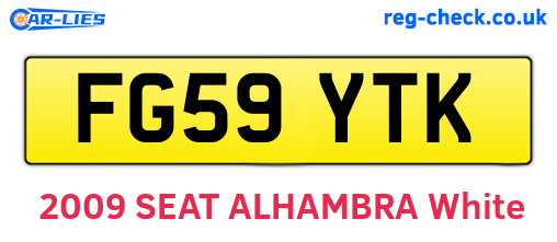 FG59YTK are the vehicle registration plates.