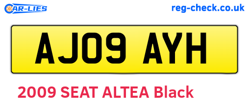 AJ09AYH are the vehicle registration plates.