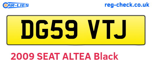 DG59VTJ are the vehicle registration plates.