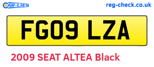 FG09LZA are the vehicle registration plates.