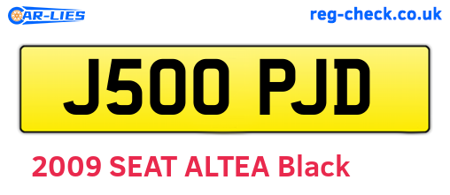 J500PJD are the vehicle registration plates.