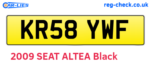 KR58YWF are the vehicle registration plates.