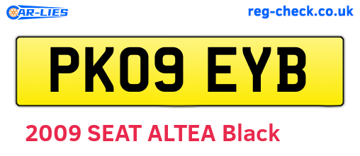 PK09EYB are the vehicle registration plates.