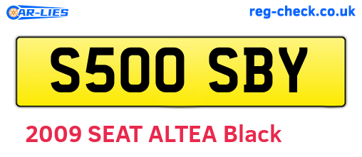 S500SBY are the vehicle registration plates.