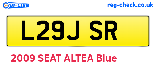L29JSR are the vehicle registration plates.