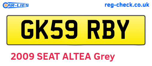 GK59RBY are the vehicle registration plates.