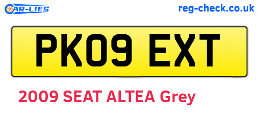 PK09EXT are the vehicle registration plates.