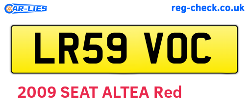 LR59VOC are the vehicle registration plates.