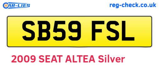 SB59FSL are the vehicle registration plates.
