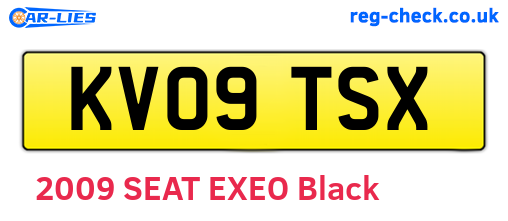 KV09TSX are the vehicle registration plates.