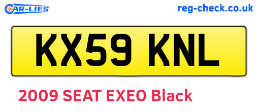 KX59KNL are the vehicle registration plates.