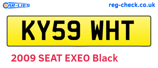 KY59WHT are the vehicle registration plates.