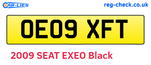 OE09XFT are the vehicle registration plates.