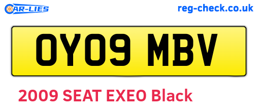 OY09MBV are the vehicle registration plates.
